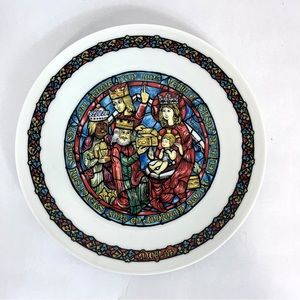 Vintage D’Arceau Limoges The Glory Of God Plate Noel Vitrail #5